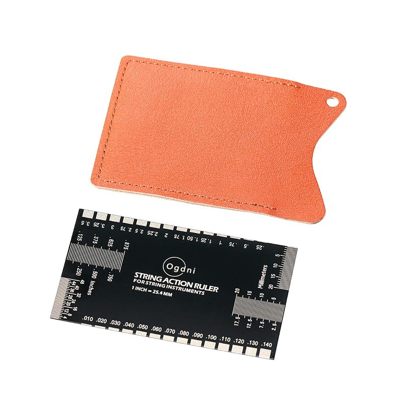 RuiJOTWAT Guitar String Action Ruler Guitar Repair Tool with Leather