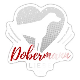 Spreadshirt Dobermann Love Dog Love Sticker, 10 x 10 cm, Glossy White