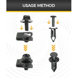 iolory Car Engine Under Cover Splash Shield Body Bolts Screws,Universal Extruded U-Nuts Kit,Car Clips and Fasteners,Automotive Push Retainer Clips,Suitable for Car Bumpers,Fenders,Hoods (35PCS)