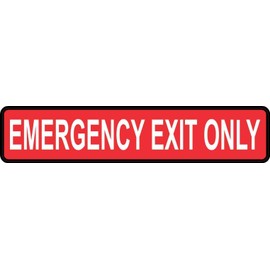 StickerTalk Emergency Exit Only Vinyl Sticker, 10 inches by 2 inches