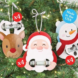 Big Dot of Happiness Christmas Ornament Money Holder Cards, Christmas Money Holders for Cash Gifts, Holiday Gift Tags, To and From Hanging Ornament Cards, Assorted 12 Ct