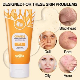 1Pcs Orange Exfoliating Gel Scrub for Face and Body Skin, Deep Cleansing Moisturizing Skin Exfoliator, Natural Orange Exfoliating Gel, Peeling Exfoliator
