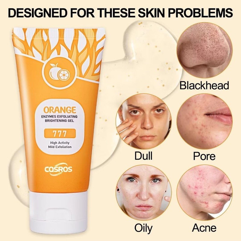 1Pcs Orange Exfoliating Gel Scrub for Face and Body Skin,