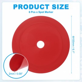 PATIKIL 6 Inch Flat Cones,6 Pcs Spot Markers Small Flat Soccer Training Cones for Football Basketball Agility Practice Sports Training Equipment, Red