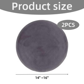 YSJCHEBS Pack of 2 Round Stool Covers, Velvet Chair Cover, Grey Stool Cover, Reusable Cushion Cover, Round Seat Cushion Cover