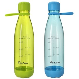 Pack of 2 23 Ounce Water Bottle With Handle No BPA Durable Tritan Sports Bottle Green Plus Blue