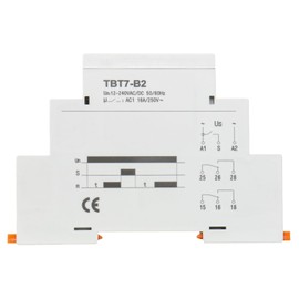 Baomain Multi-Function Time Relay, 16A Delay ON 2 SPDT, DIN Rail Mounting Timer Relay TBT7-B2 (2-SPDT, 12-240VAC/DC)
