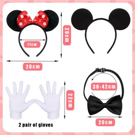 Carnival Costume Women's Mouse Costume Women Men Fancy Dress Costumes for Couples Partner Look Women's Mouse Costume Set Tutu Skirt Mouse Ears Headband White Gloves Bow Tie for Carnival Fancy Dress