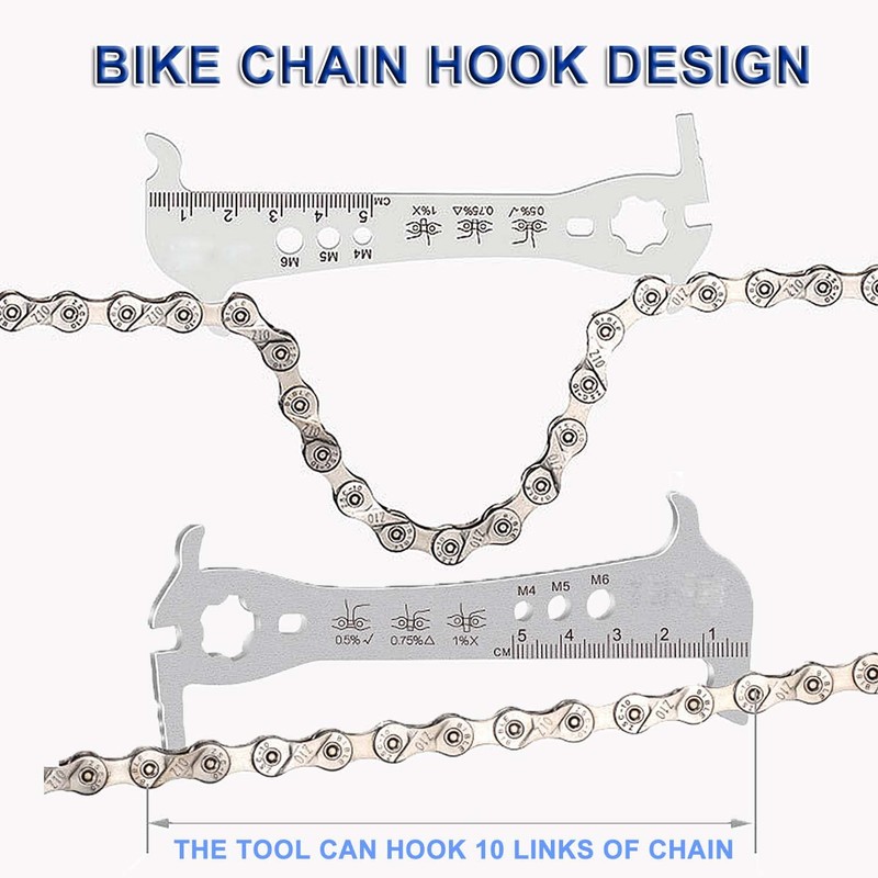 JONMON Bicycle Chain Checker, Bike Wear Indicator Gauge Measuring Ruler