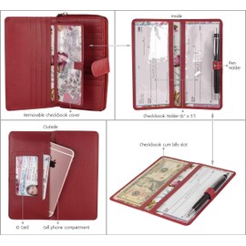 Mou Meraki Big Fat RFID Blocking Leather Organizer Checkbook Wallets For Women - Clutch (Water Melon)