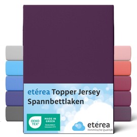 etérea Jersey Topper, Divan Bed Fitted Sheet - 100% Cotton - for a Topper Height of 5 - 10 cm