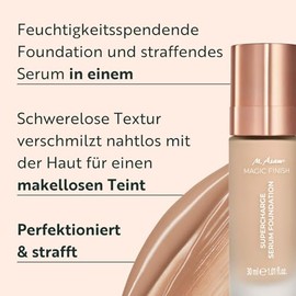 M. Asam Magic Finish Supercharge Serum Foundation Creamy Nude (30 ml) | Moisturising foundation and face serum, anti-ageing make-up with hyaluronic and optimal coverage