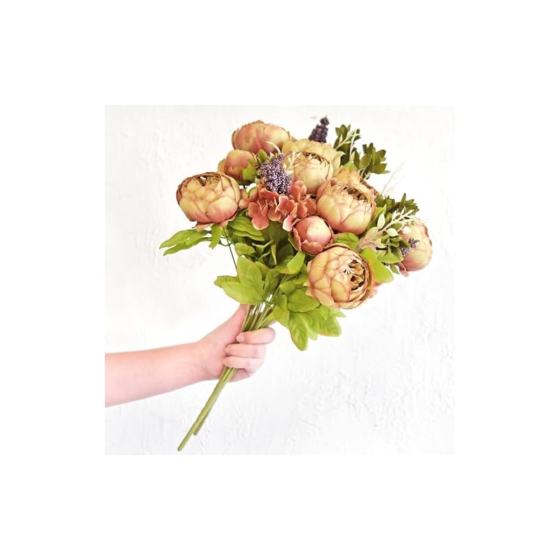 FiveSeasonStuff - Flores Artificiales Peonías de Seda y hortensias para