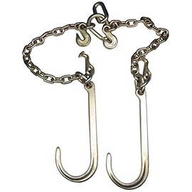 V Type Tow Chain J Hook 3´ Chain V Bridle 3/8 Grab Hook 15" Leg Mini J Hook Wrecker Truck Trailer TIE Tow Cable Tractor CAR Carrier Hauler Construction 0900135