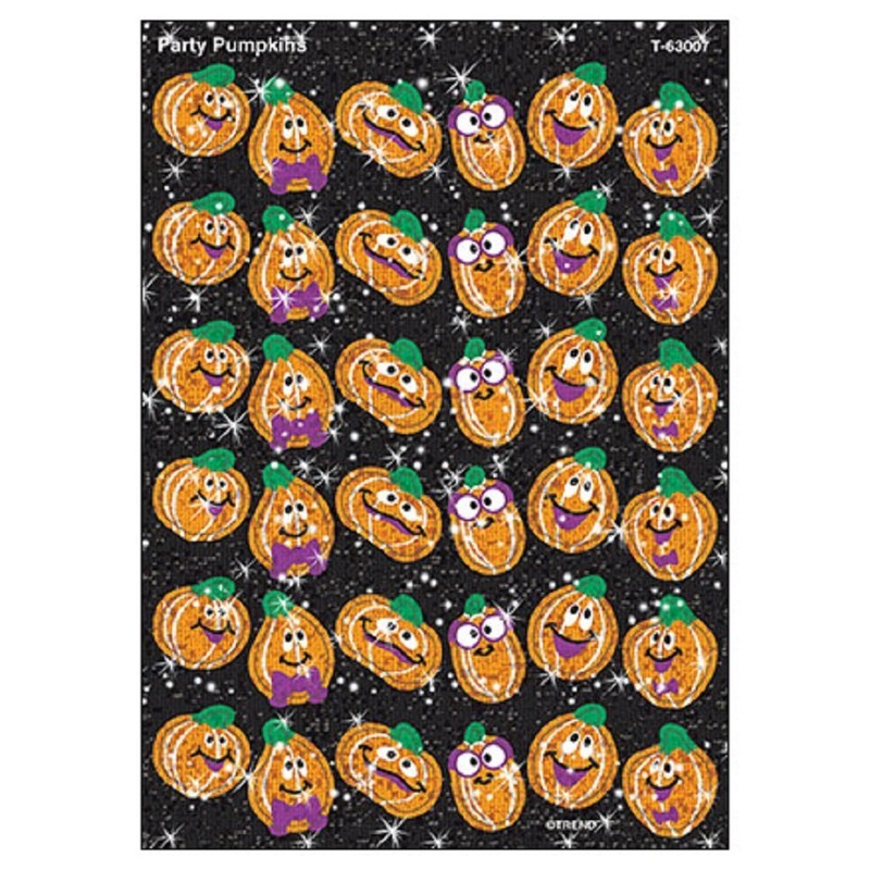 Trend Welcome Stickers Sparkly Pumpkins T-63007 72 Pieces Trend Sparkle