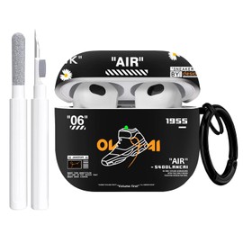 Gedicht for Airpods 3rd Generation Case, Cute Cool White Shoes Pattern TPU Soft Cases for Airpods 3rd Case Cover, Shockproof for Airpods 3 Case Men Women with Cleaner Kit & Keychain