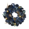 34cm Pastel Blue Pine Cone Hanging Winter Wreath Door Decoration