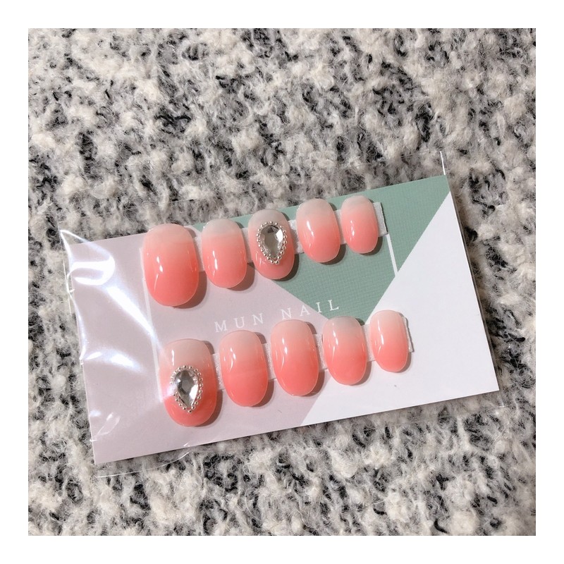 MunNail Blush Peach - Long Oval / MunNail 발그레 복숭아