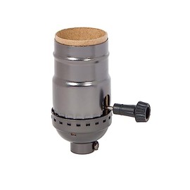 B&P Lamp® Turn-Knob (On-Off) Medium Base Lamp Socket with Antique Bronze Finish