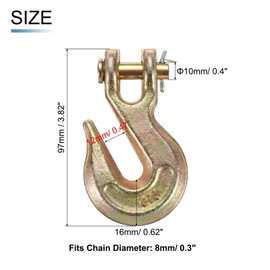 sourcing map 5/16" Clevis Grab Hook, G70 Carbon Steel Transport Safety Chain Hooks, Clevis Grab Hooks for Rigging Deck Receiver Hitches Trailer Wiring