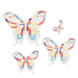 4 Pcs Butterfly Patches Embroidery Sew On Patch Badge Clothing Applique DIY Ornaments Lovely Decorative (White)