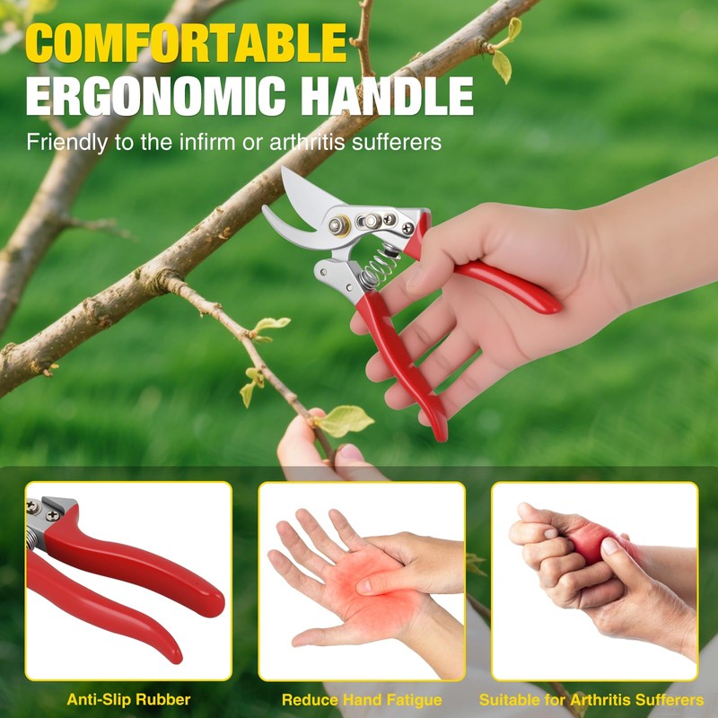 Yesker Pruning Shears Garden Shears 8.6" Professional Bypass Garden Scissors
