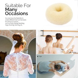 Hair Donut Ring Style Bun Maker, 2PCS Chignon Doughnut Shaper for Short and Thin Hair (3 Inch/Beige)