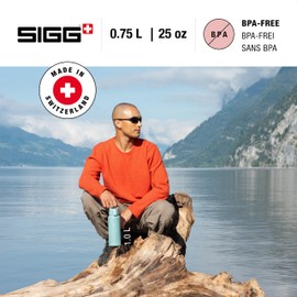 SIGG - Aluminum Water Bottle - WMB Pathfinder Morning Blue - ClimatePartner Certified - Suitable for Carbonated Beverages - Leakproof & Lightweight - BPA Free - Blue - 25 Oz