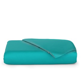 Cosy House Collection Luxury Bamboo Duvet Cover - Ultra Soft Comforter, Duvet, or Quilt Cover - Solid Zippered Duvet Protector for Bed (Single, Turquoise)