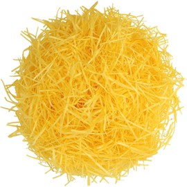LKQBBSZ Crinkle Cut Paper Shred Filler for Gift Wrapping Easter Gift Box Filling Basket Filler Recyclable DIY Craft Confetti Grass for Valentine's Day (Yellow)