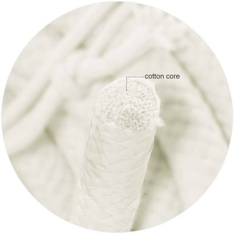 YUZENET Braided White Cotton Rope (3/4 inch x 50 ft)