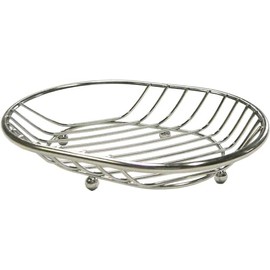 Ohki Soap Dish, Silver, Size: 3.5 x 5.1 x 0.8 inches (9 x 13 x 2 cm)