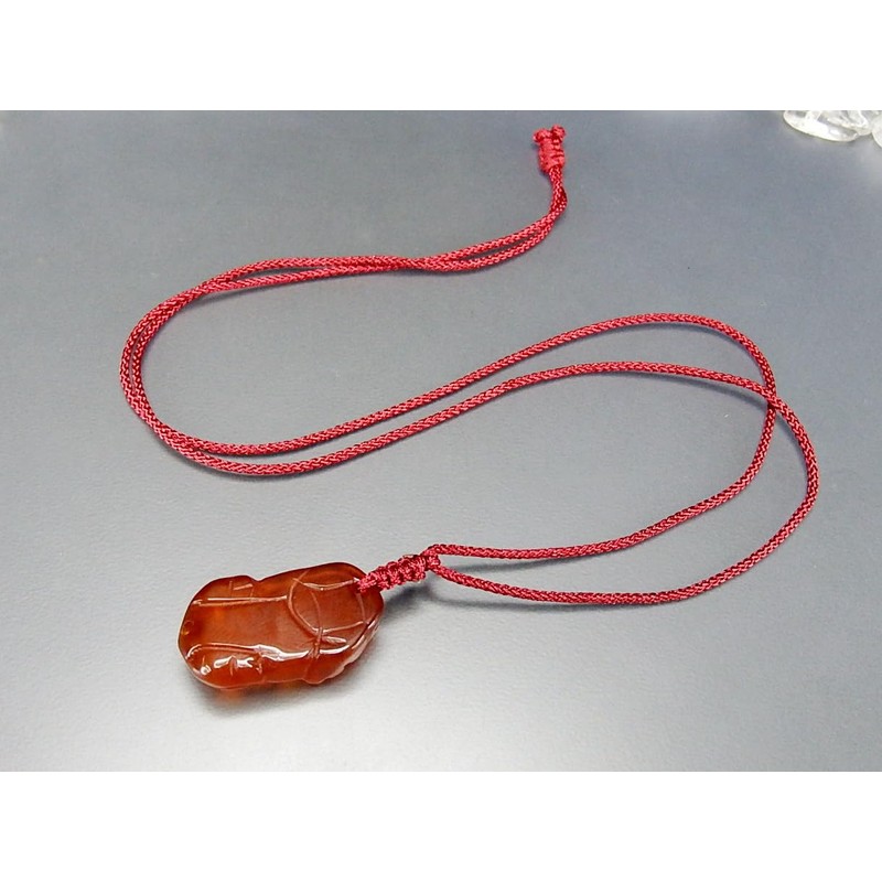 [Stone Street] AAA Carnelian Hikyu Red Cord Necklace Natural Stone