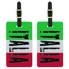 Graphics & More Italia-Italy Italian Flag Luggage Tags Suitcase Carry-on Id, White