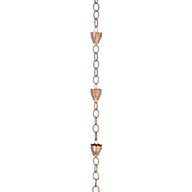 Good Directions 491P-8 Crocus Rain Chain, 8-1/2 Feet Long, Large Cups, 100% Pure Copper