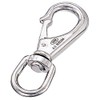 Stainless Steel Metal Fittings, Swivel Snap, Wire Diameter 0.2 inches (4 mm), Total Length 2.6 inches (66 mm), Working Load 44.1 lbs (20