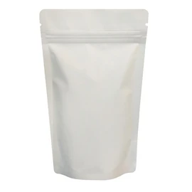 RIGHTPAK White Matt Stand Up Pouches 50 Pieces 9cm x 14 cm, Resealable Ziplock Seal Bags, Tear Notch Smell Proof for Food Packaging
