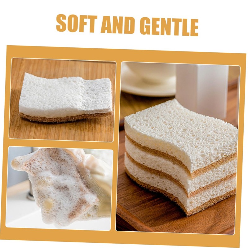 FOMIYES Wood Pulp Cotton Rag Sponges 8 Pack Kitchen Dish