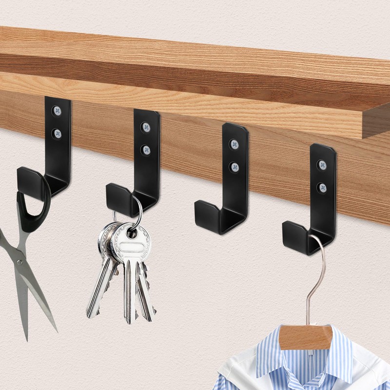 AOROPS Pack of 6 Heavy Duty Wall Hooks, J Shape