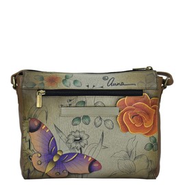 Anna by Anuschka Slim Medium Crossbody, Floral Paradise Tan