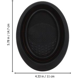 PACKOVE Limpiador de Herramientas de Maquillaje Almohadilla de Silicona, Recipiente Compacto para Lavar Brochas y Esponjas, Color Negro, Adecuado para Limpieza y Eficaz de Pinceles
