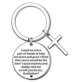 TTOVEN Godfather Gifts from Goddaughter Godson Godfather Keyring Godfather Birthday Gifts Fahter's Day Gifts