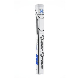 SuperStroke Traxion Claw® Golf Putter Grip, White/Blue (Claw® 1.0) | Advanced Surface Texture That Improves Feedback and Tack | Minimize Grip Pressure with a Unique Parallel Design | Tech-Port