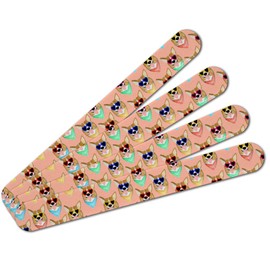 Corgi Dog Puppy Love Glasses Pattern Double-Sided Nail File Emery Board Set 4 Pack