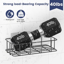 LIASDIVA 5 Pack Shower Caddy Adhesive Replacement, Shower Shelf Adhesive Strips, Strong Hooks for Bathroom Storage Soap Holder (For shower caddy about 30cm long and soap holder)