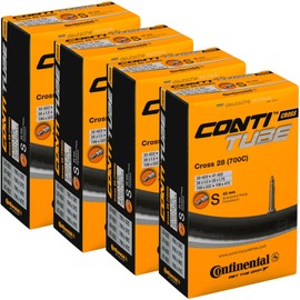 Continental Cross 28 700x32-47c Bicycle Inner Tube Bundle - 42mm Presta Valve - 4 Pack w/ Decal