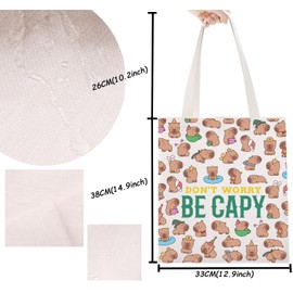 TSOTMO Capybara Gift Capybaras Lovers Gift Animal Don't Worry Be Capy Tote Bag Rodent (Be Capy Bag)