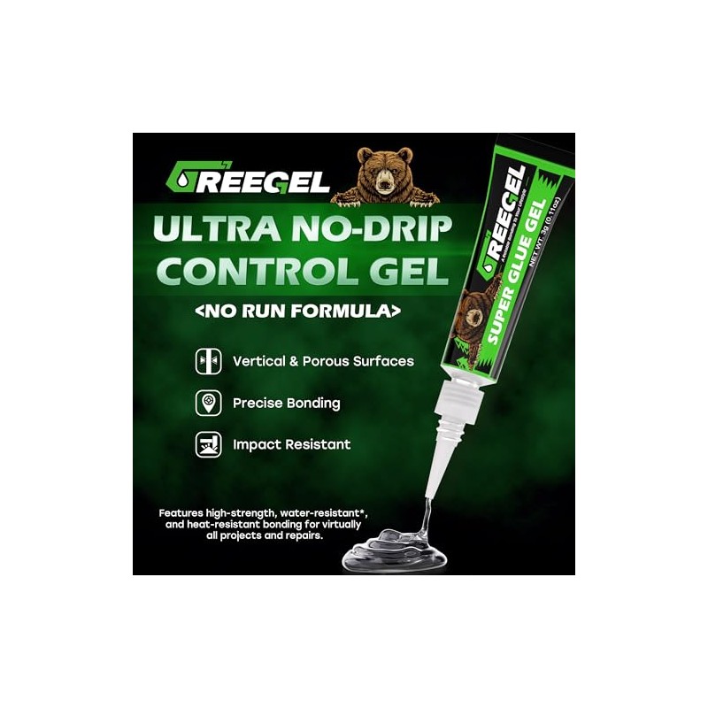 Super Glue Gel, cianoacrilato instantáneo (CA), pegamento de un solo
