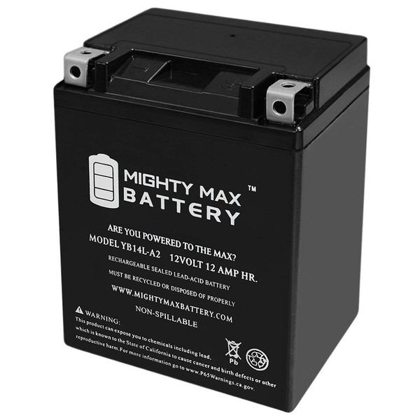 Mighty Max Battery YB14L-A2 12V 12Ah Battery for Suzuki 650 LS650 Savage, S40 1986-2012 Brand Product