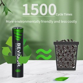 BEVIGOR 1500 Cycle AAA Rechargeable Batteries,1100 mAh High Capacity 1.2V NiMH Low Self Discharge AAA Battery,24 Pack